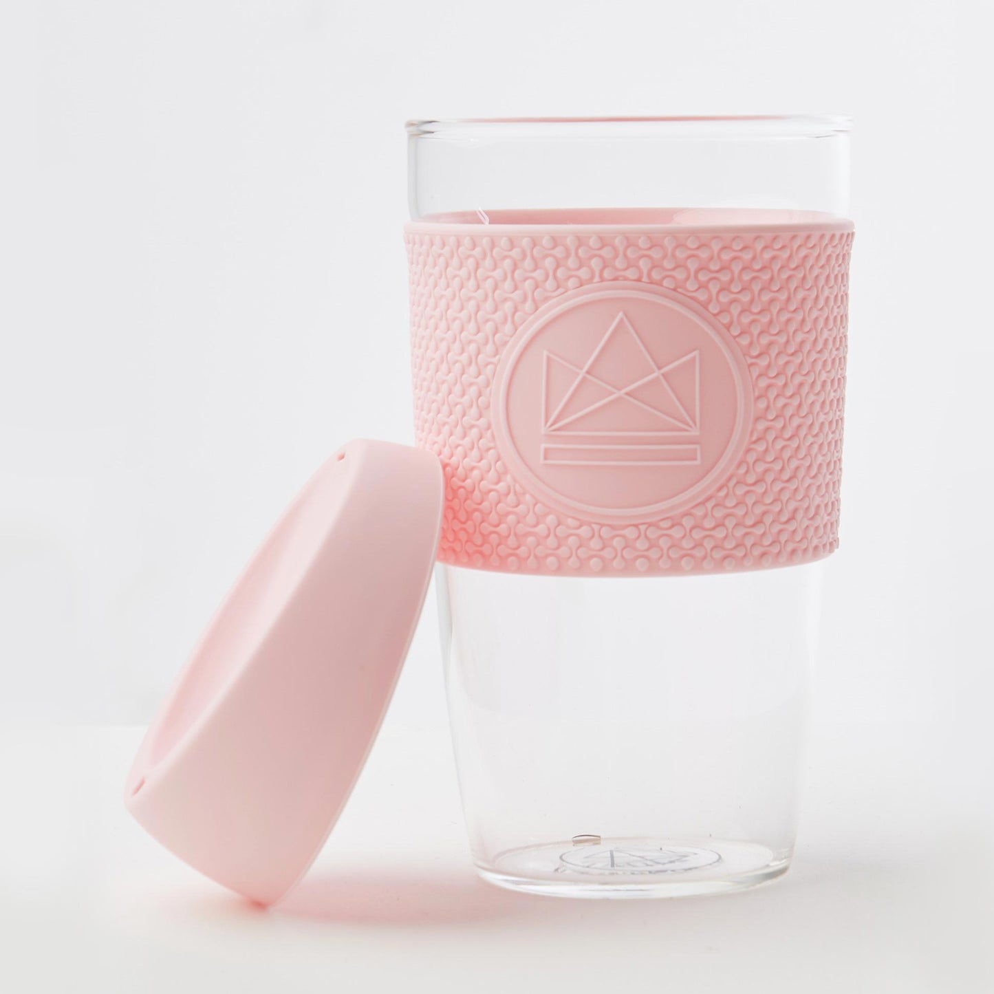 Glass coffee cup pink flamingo 16 oz