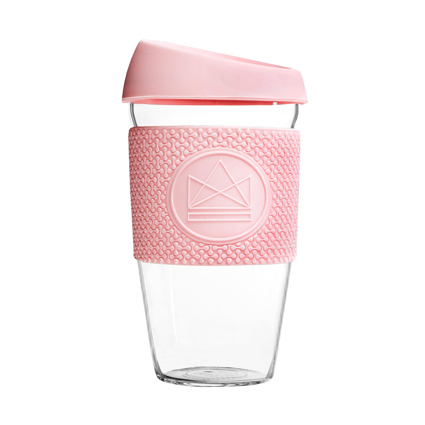 Glass coffee cup pink flamingo 16 oz