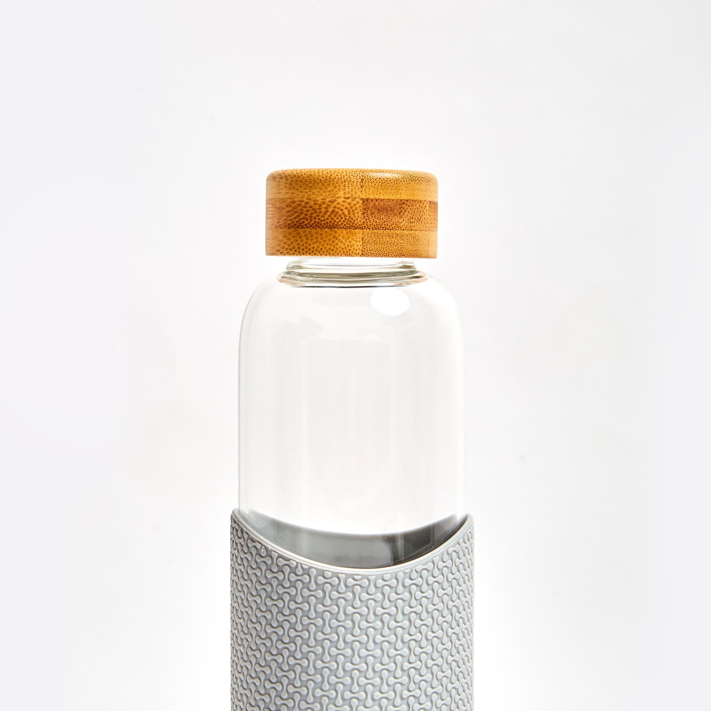 Glass water bottle grey