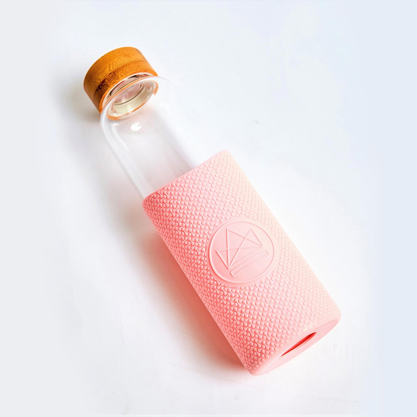 Glass water bottle pink flamingo