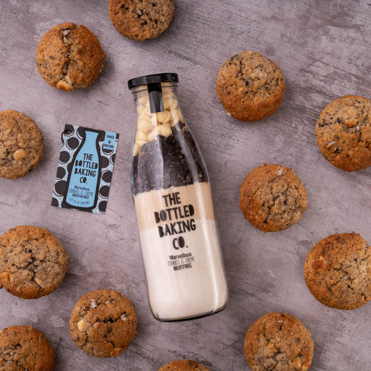 Marvellous cookies & crème muffin mix in a bottle