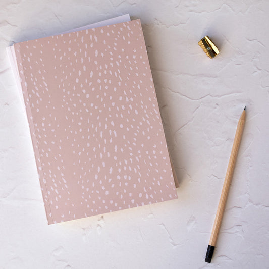 Dusty pink animal print notebook
